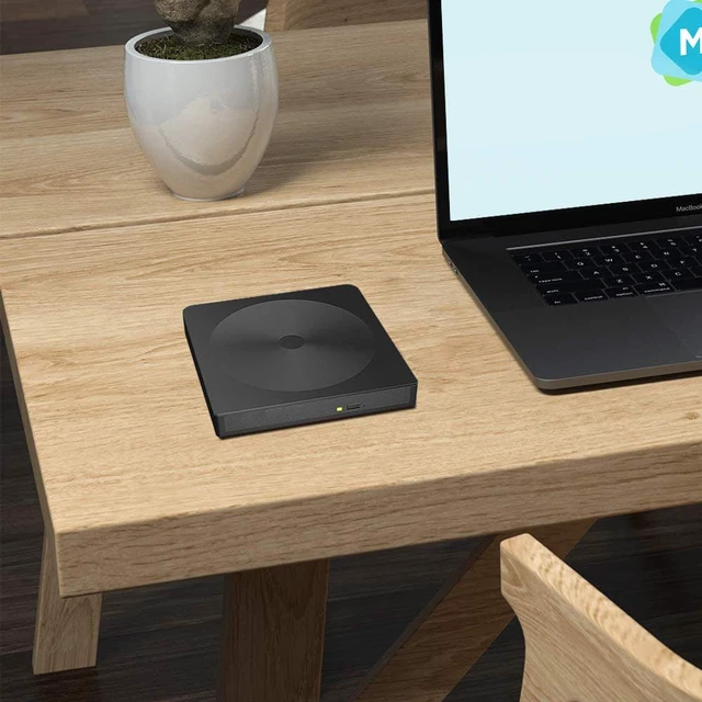 Alt view image 7 of 7 - External CD DVD Drive, USB 3.0 Type-C Portable Slim CD/DVD +/-RW Drive ROM Rewriter Writer Reader Burner Player for Laptop Desktop Windows XP/2003/8.1/10/Vista/7, Linux, Mac 10 OS
