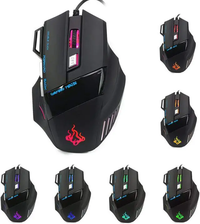 Alt view image 5 of 7 - Gaming mouse,  USB Wired Mouse Professional Ergonomic Optical Computer Mouse with 7 Buttons, 4 DPI Adjustable Level, High Precision 500Hz Polling Rate for Windows 7/8/10/2000/XP/Vista Mac