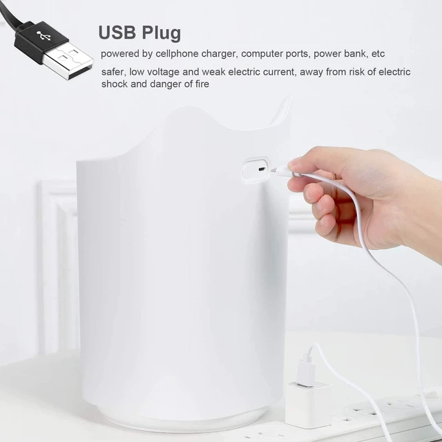 Alt view image 6 of 7 - Cool Mist Humidifiers for Bedroom USB, Easy Clean/Top Fill/Never Leak/Dual Sprayer, 3L 20hrs for Large Room, Colorful Night Light Auto Off for Home Office Baby (White)