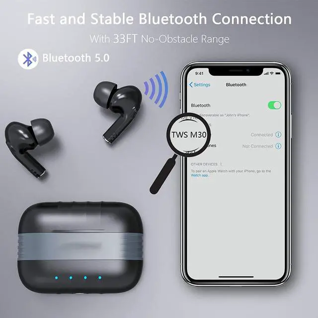 Alt view image 5 of 7 - Ture Wireless Earbuds Sport Wireless Headphones Bluetooth 5.0 Earphones With Mic, IPX5 Waterproof,/USB-C Charging/Touch Control Wireless Earphones Bluetooth Headphones for Sports, Workout, Gym