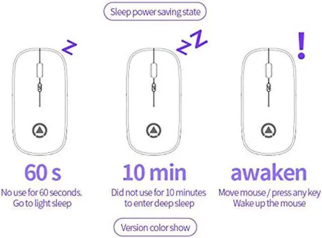 Alt view image 7 of 7 - Wireless Mouse Rechargeable, Bluetooth Wireless Gaming Mouse LED Backlight Portable Optical Office Mouse Slim Silent Three Mode (Bluetooth 5.0 3.0 and 2.4G Wireless) with 3 Adjustable DPI 1600dpi
