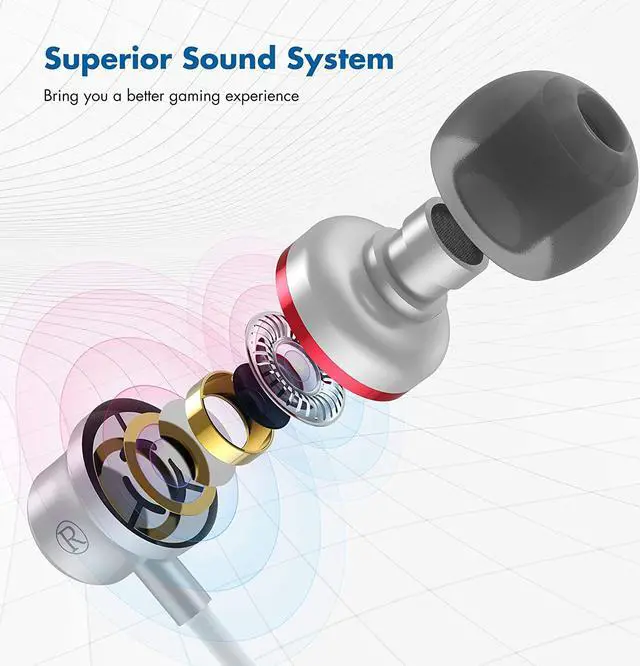 Alt view image 3 of 7 - Headphones for Oculus Quest 2 VR Headset Noise-Isolating in-Ear Earphones with 3D 360 Degree Sound and Custom Silicone Earbuds Caps (White)