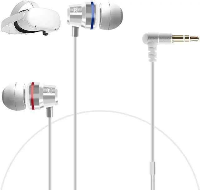 Main image of Headphones for Oculus Quest 2 VR Headset Noise-Isolating in-Ear Earphones with 3D 360 Degree Sound and Custom Silicone Earbuds Caps (White)