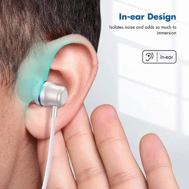 Alt view image 4 of 7 - Headphones for Oculus Quest 2 VR Headset Noise-Isolating in-Ear Earphones with 3D 360 Degree Sound and Custom Silicone Earbuds Caps (White)