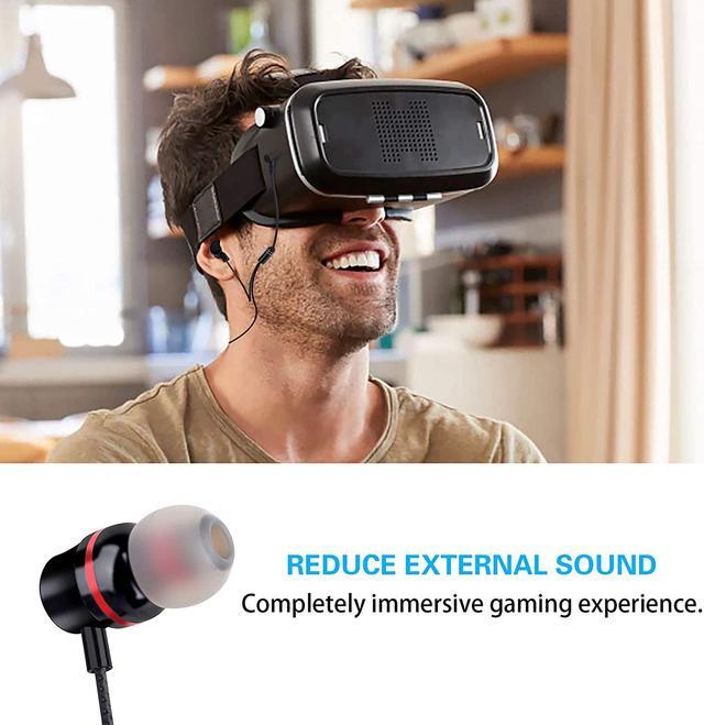 Alt view image 6 of 7 - Headphones for Oculus Quest 2 VR Headset Noise-Isolating in-Ear Earphones with 3D 360 Degree Sound and Custom Silicone Earbuds Caps (Black)