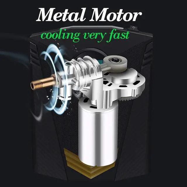 Alt view image 5 of 7 - Digital Tyre Inflator, Portable Air Compressor Tire Inflator 12V Rapid Electric Car Tyre Inflator Air Pump, 3 Nozzle Adaptors and Digital LED Light for Car Tires, Bicycles and Other Inflatables