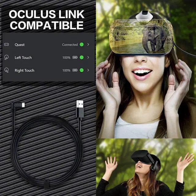 Alt view image 6 of 7 - Oculus Quest Link Cable 26FT(8M), High Speed Data Transfer& Fast Charging  USB C Cable, USB Extension Cable(5M) (No Power Supply) with Relay Amplifier Chip and USB 3.2 Gen 1 Cable(3M) (Cable Only)