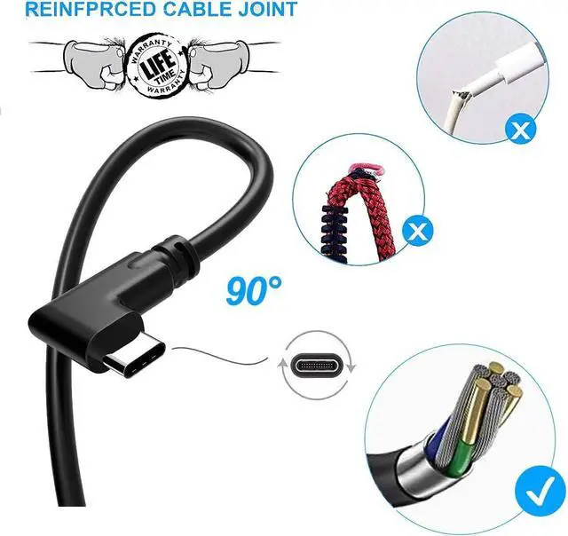 Alt view image 3 of 7 - Oculus Quest Link Cable 26FT(8M), High Speed Data Transfer& Fast Charging  USB C Cable, USB Extension Cable(5M) (No Power Supply) with Relay Amplifier Chip and USB 3.2 Gen 1 Cable(3M) (Cable Only)