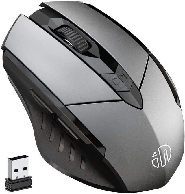 Main image of 2.4G USB Wireless Mouse Rechargeable, Ergonomic Silent Click USB 2.4G Cordless Mouse for Laptop PC Computer Tablets Windows Linux, 6 Buttons, 1600DPI 3 Adjustment Levels