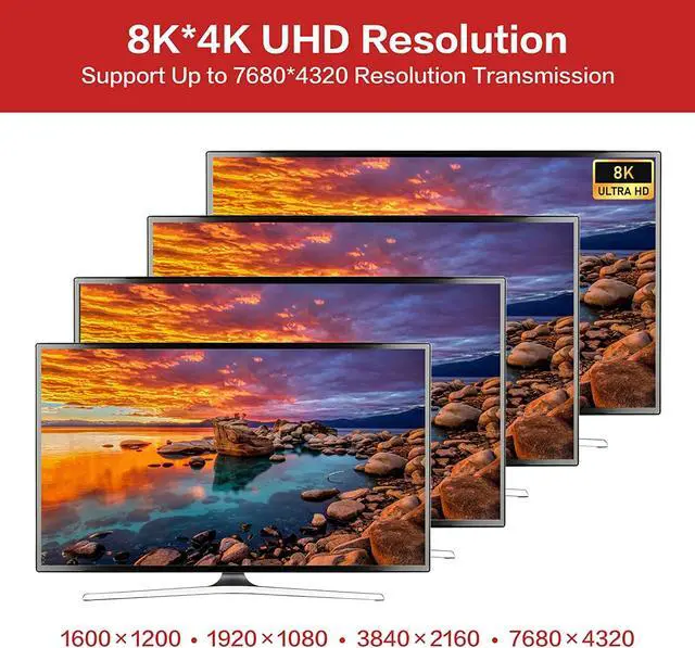 Alt view image 2 of 7 - DisplayPort Cable DP 1.4, Nylon Braided 8K DP Cable (8K @60Hz, 4K @120Hz, 2K, HDR, HBR3, HDCP 2.2) Display Port Cable V1.4 High Speed 32.4Gbps DisplayPort Cord for Laptop PC TV Gaming Monitor (3.3ft)