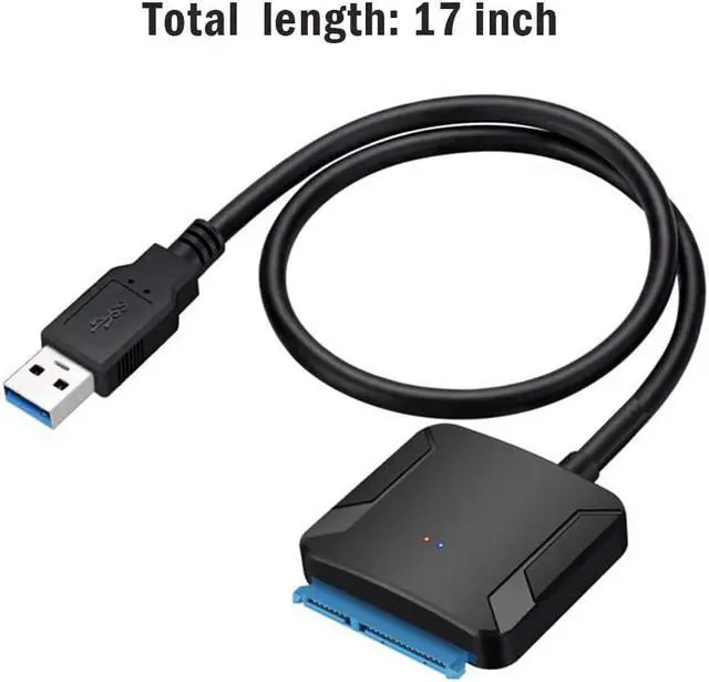 Alt view image 5 of 7 - USB 3.0 to SATA Adapter Cable, Super Speed 2.5"/3.5" HDD/SSD Hard Drive converter/Adapter cable SATA to USB 3.0 Adapter for 2.5"/3.5" HDD/SSD drives, supports UASP SATA III (with Power supply)