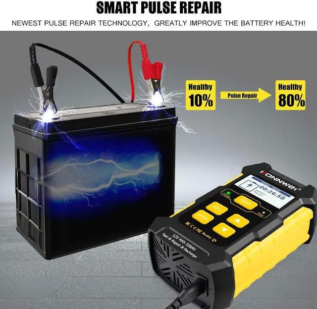 Alt view image 5 of 7 - 3 in 1 Car Battery Charger, Car Battery Tester KW510 12V 5-Amp Fully Automatic Smart Charger Automotive Pulse Repair Maintainer, Trickle Charger Battery Desulfator w/Temp Compensation
