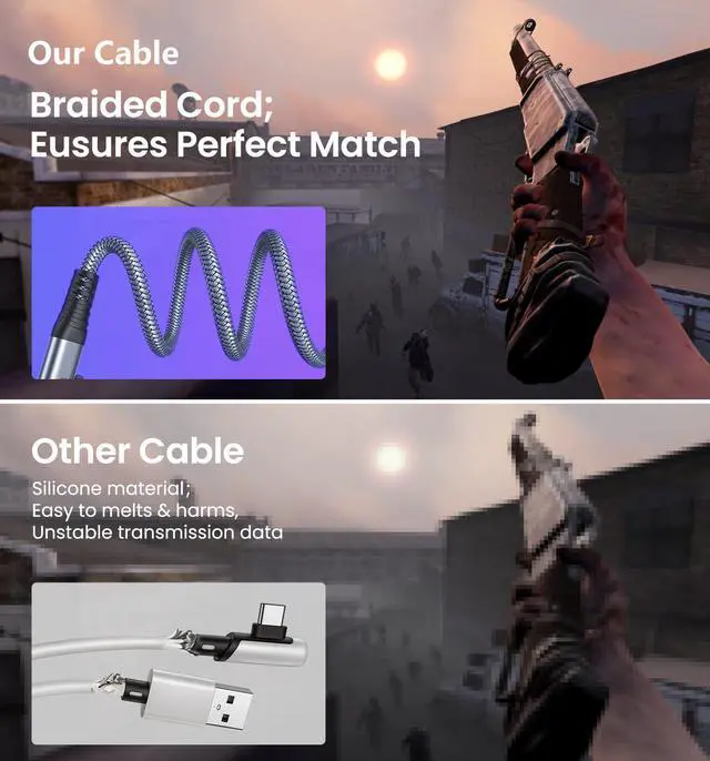 Alt view image 5 of 7 - for Oculus Quest 2 Link Cable 20FT / 6M, USB A to C Oculus Link Cable Durable Nylon Braided [USB3.2/ 5Gbps] High Speed Transfer & Fast Charge USB C Cable Compatible for VR Quest Headset Gaming PC