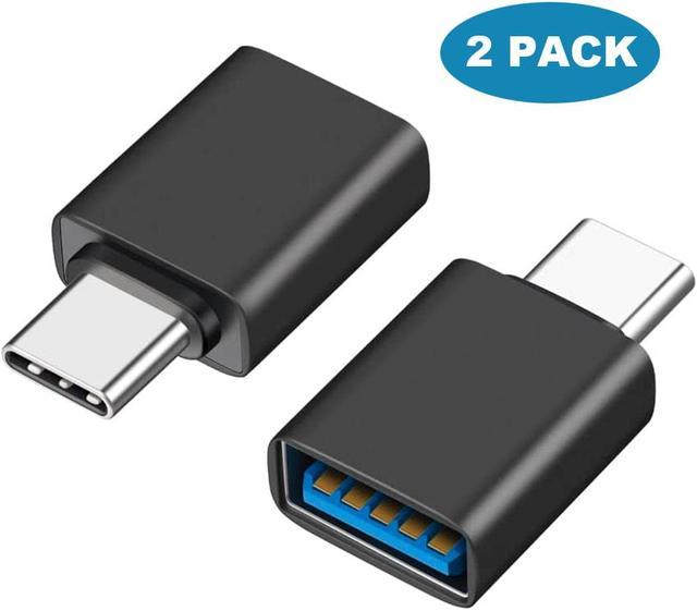 OTG USB-C 3.0 Adapter (2 Pack) Compatible with Samsung S21 FE for multi use  functions such as keyboard, thumb drives, mice, etc. (BLACK)