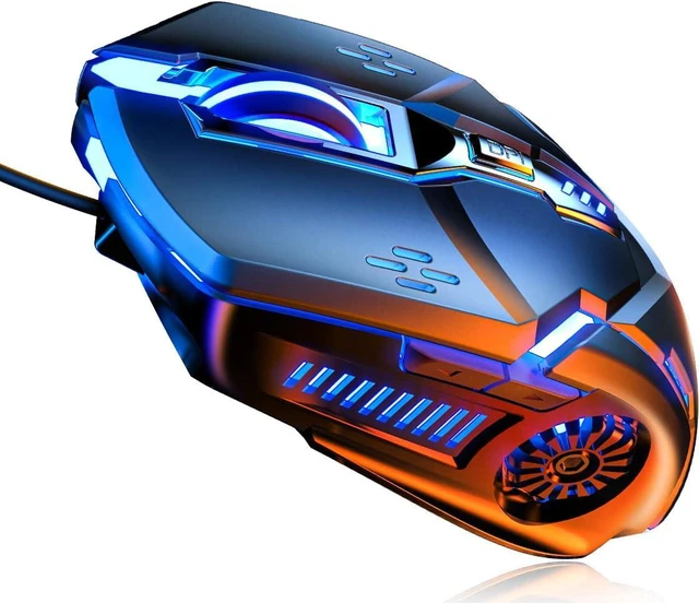 Main image of Gaming Mouse, USB Wired Mouse, Mouse for Laptops, 3200 DPI LED Backlight 6 Buttons, 7 Color Breathing Lights with 1.5M Cable Gaming Mice for Gamers, Silent Click, Plug and Play (Black)