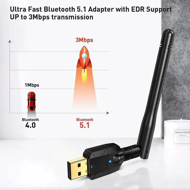 Alt view image 4 of 7 - Long Range USB Bluetooth 5.1 Adapter for PC USB Bluetooth Adapter Wireless Audio Dongle 328FT / 100M 5.1 Bluetooth Transmitter Receiver for Desktop Laptop PC with Windows 11/10/8/8.1/7