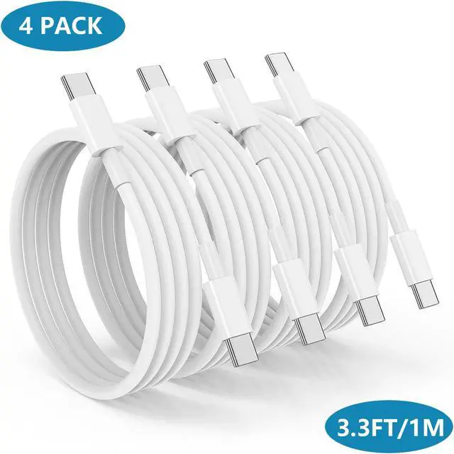 Main image of [4 Pack] USB C to USB C Charging Cable 100W 3.3FT / 1M, USB Type C to Type C PD Cable, USB C Fast Charger Cord Compatible for i-P-h-o-n-e 15/15 Pro/15 Plus/15 Pro Max S22 i-P-ad M-a-c-B-o-o-k