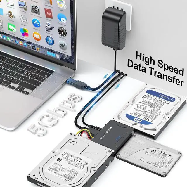 Alt view image 4 of 7 - Hard Drive Reader IDE SATA to USB 3.0 Adapter, USB + Type C External Hard Drive Data Ultra Recovery Converter Kit with Power for 2.5 3.5 HDD ssd Disk 5.25 Inch DVD/CD-ROM Optical Drive giyqxHw