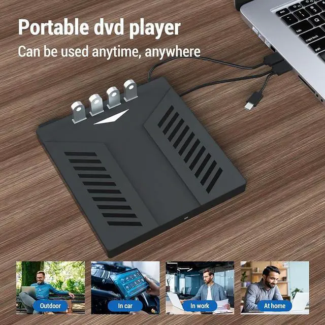 Alt view image 6 of 7 - 7-in-1 External CD DVD Drive for Laptop, USB 3.0 Type C CD DVD Player Burner with 2 SD Card Slots 4 USB Ports, Portable Slim CD DVD ROM for Desktop PC Compatible with Laptop PC Linux Windows Mac OS