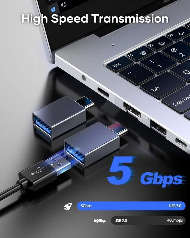 Alt view image 3 of 7 - USB C to USB Adapter [3 Pack], USB C Male to USB 3.0 Female OTG Adapter, Type C to USB Adapter, Thunderbolt 3/4 Converter for i-Phone 15 Pro Max Mac-Book Pro Air 2023 iMac iPad Mini Pro Galaxy S23 S22