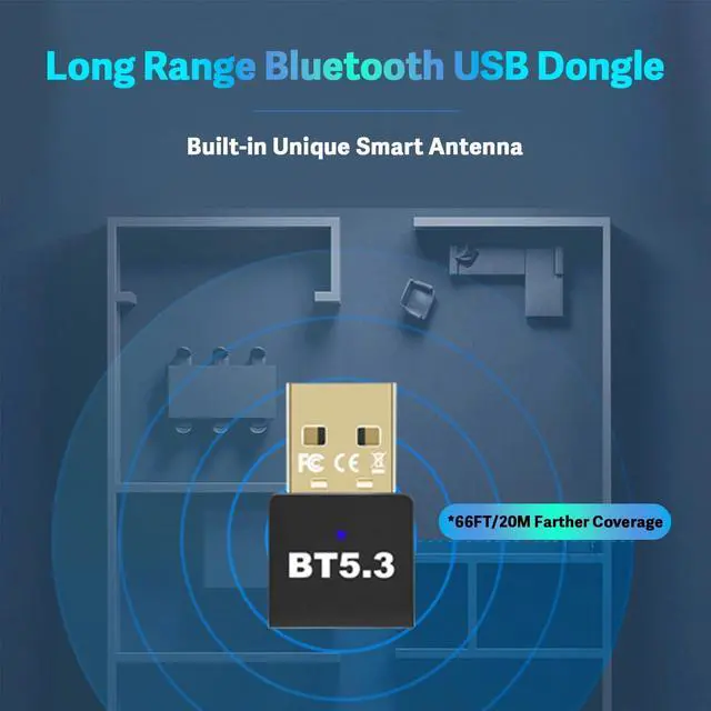 Alt view image 6 of 7 - Latest USB Bluetooth 5.3 Adapter for PC Desktop, Mini 5.3 Bluetooth Wireless Dongle for Windows 11/10/8.1/7 Computer Laptop, Pair w/Bluetooth Headset Speaker Keyboard Mouse Printers, Plug & Play