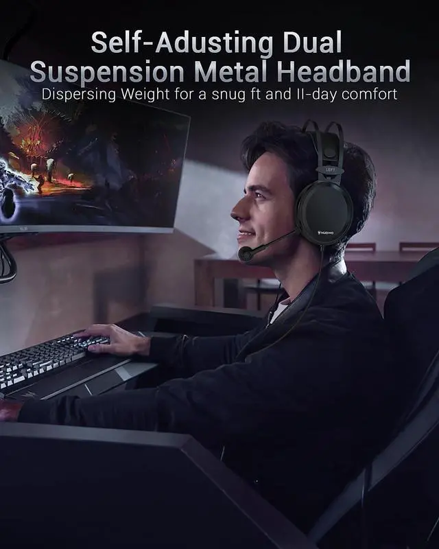 Alt view image 2 of 7 - Wired Gaming Headsets for PS4, Xbox one Stereo Headset Wired PC Gaming Headphones with Noise Canceling Mic, Over Ear Gaming Headphones for PC/MAC/PS4/PS5/Switch/Xbox one (Adapter Not Included)