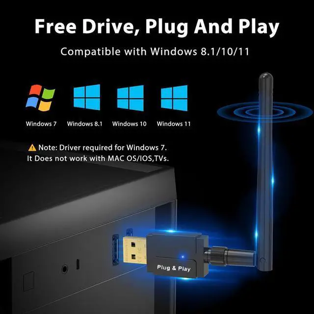 Alt view image 4 of 7 - 328FT / 100M Long Range USB Bluetooth 5.3 Adapter for Desktop PC Class1 Bluetooth EDR Dongle Transmitter Receiver Plug & Play Wireless Bluetooth Controller Adapter for Laptop Headsets Keyboard Mouse
