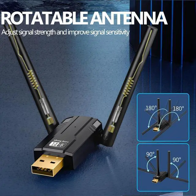 Alt view image 4 of 7 - SMA USB Bluetooth Adapter 5.4 for PC, 150M Dual Antenna USB Bluetooth Dongle BT5.4 (EDR & BLE) Bluetooth Wireless USB Adapter for Desktop Laptop PC Plug and Play Compatible with Windows 11/10/8.1