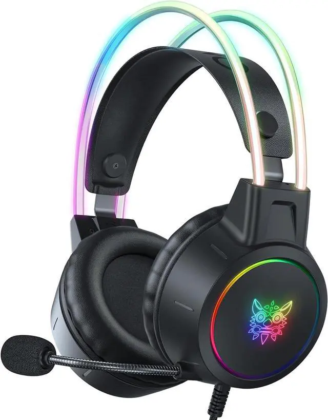 Main image of SMA Lightweight Gaming Headset, RGB Lighting, Wired Over-Ear Headphones with Noise Canceling Mic for PC/PS4/PS5/XBOX/Switch, Virtual Surround Sound, Auto-Adjustabe Headband & Comfortable Ear Cups