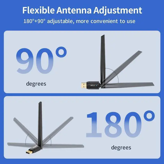 Alt view image 7 of 7 - SMA 150M Long Range USB Bluetooth 5.3 Adapter for PC Desktop, Wireless Transmitter USB Bluetooth Dongle for Windows 11/10/8.1 Laptop Computer Pair Bluetooth Headset Headphones Speaker Mouse Keyboard