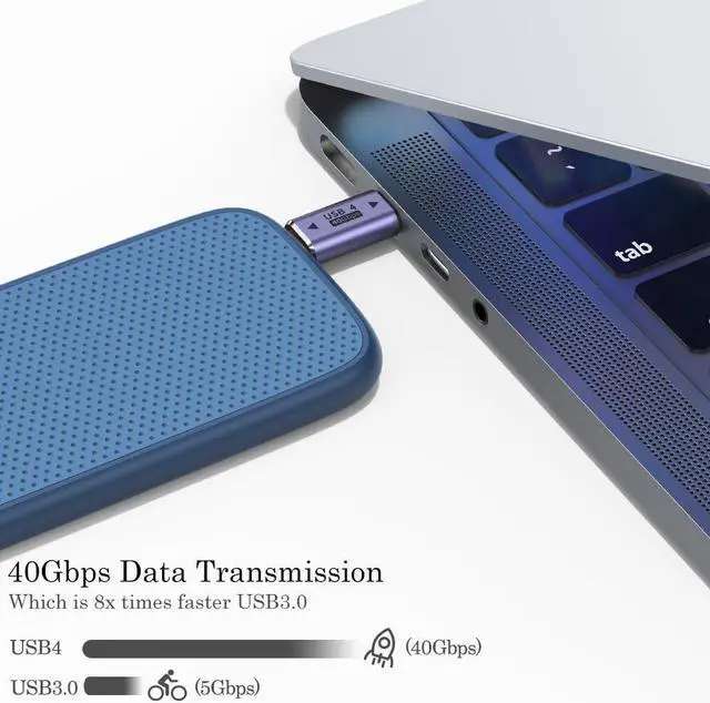 Alt view image 4 of 7 - SMA USB C Male to Male Adapter [2 Pack], USB Type C Connector Extender, USB C to USB C Adapter Compatible with Thunderbolt 4/3 Support up to 100W Charging, 40Gbps Data Transfer and 8K@60Hz Video