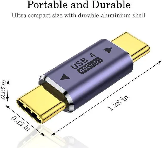 Alt view image 6 of 7 - SMA USB C Male to Male Adapter [2 Pack], USB Type C Connector Extender, USB C to USB C Adapter Compatible with Thunderbolt 4/3 Support up to 100W Charging, 40Gbps Data Transfer and 8K@60Hz Video