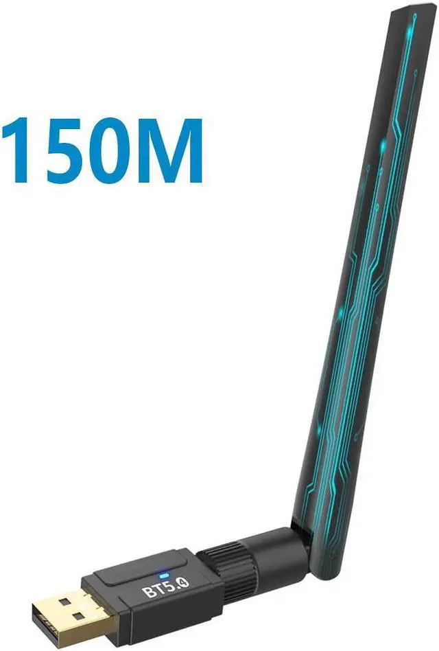 Main image of SMA 150M Long Range Bluetooth 5.4 Adapter for PC, Wireless USB Bluetooth Dongle w/ 5dBi Antenna for Laptop Desktop Windows 11 10 8.1 7, Plug n Play Bluetooth Headphones Headset Speaker Mouse Keyboard