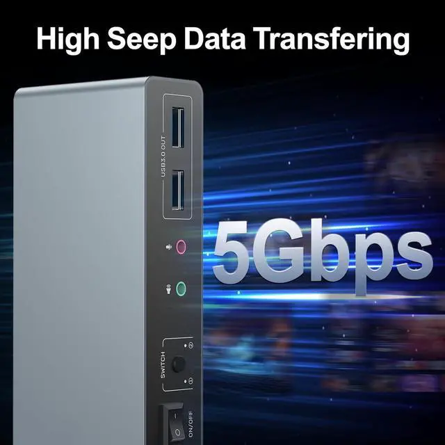 Alt view image 5 of 7 - SMA HDMI KVM Switch 2 Monitors 2 Computers 4K@60Hz USB 3.0 KVM Switches Share Dual HDMI Monitors 3 USB Ports for Keyboard Mouse Hard Drives Mic Headset Ports 2 USB-B Cable DC 5V Adapter Controller