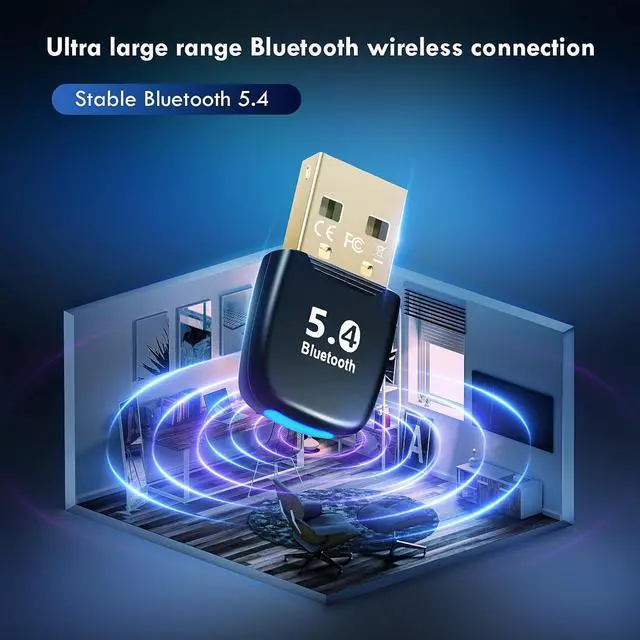 Alt view image 4 of 7 - SMA USb Bluetooth 5.4 Adapter for PC, Bluetooth Dongle with Windows 8.1/10/11, Bluetooth 5.4 USB Adapter for Laptop/Keyboard/Mouse/Tablet/Headphones/Mobile Phone, Plug & Play, Connect 7 Devices