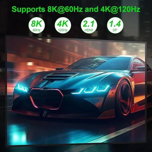 Alt view image 4 of 7 - SMA 8K@60Hz Displayport KVM Switch 3 Monitors 2 Computers 4K@144Hz, DP1.4 KVM Switch Triple Monitor for 2 Computer Share 3 Monitor, Audio Mic Port and 3 USB3.0 Devices Support Extended and Copy Mode