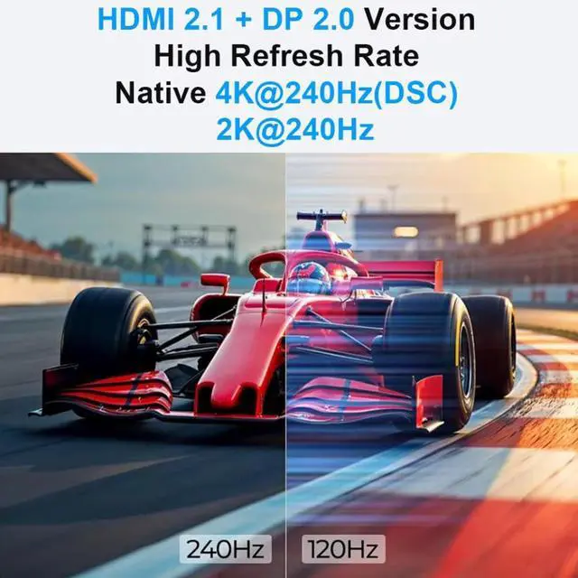 Alt view image 6 of 7 - SMA HDMI + Displayport KVM Switch 2 Computers 2 Monitors, Aluminum 8K@60Hz Dual Monitor KVM Switcher for 2 PC Share 2 Monitors and 4 USB 3.0 Ports, Support Extended/Copy Mode, with Desktop Controller