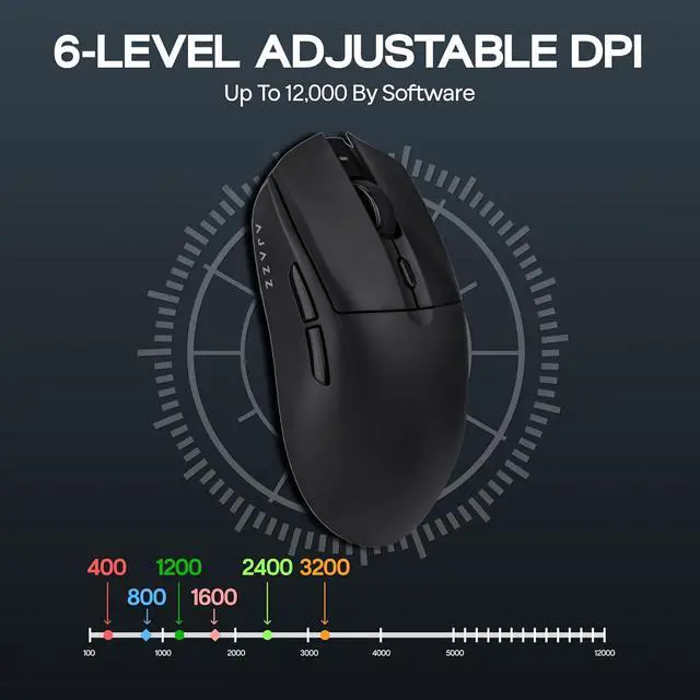 Alt view image 5 of 7 - SMA AJ139 V2 MC Tri-Mode Gaming Mouse with Charging Base, Adjustable 12,000 DPI, PAW3311 Sensor, Tri-Mode Bluetooth Wireless Mouse, 500mAh Battery, 1000 Polling Rate, 66g Lightweight, Windows/Mac