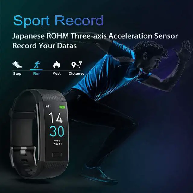 Alt view image 5 of 7 - Fitness Tracker, Activity Tracker Watch With Heart Rate Monitor, Message Notification, Waterproof IP68 Pedometer With Step Counter Sleep Monitor Calorie Counter For Android & IPhone (Color: Black)