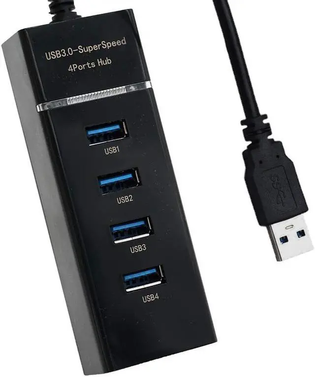 Alt view image 6 of 7 - USB HUB 3.0 Powered Ultra Slim 4 Ports Super Speed Mini Smart Charger Charging Port Compact External AC Power Adapter Mac Mini, PC, Laptops