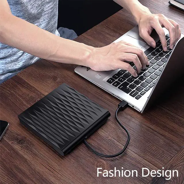 Alt view image 7 of 7 - External CD DVD Drive, USB 3.0 Slim Portable External CD/DVD Rewriter Writer CD DVD Burner, High Speed Data Transfer USB Optical Drives Player Player for PC Desktop/Laptop/Windows/Linux/Mac OS