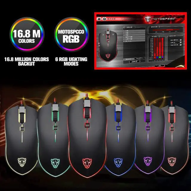 Alt view image 2 of 7 - Professional Gaming Mouse USB Wired USB Optical Mouse Gamer 6 Adjustable DPI Mouse 4000DPI Ergonomic Mice RGB LED Backlight for PC Laptop