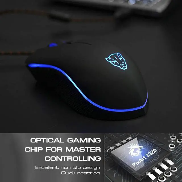 Alt view image 5 of 7 - Professional Gaming Mouse USB Wired USB Optical Mouse Gamer 6 Adjustable DPI Mouse 4000DPI Ergonomic Mice RGB LED Backlight for PC Laptop