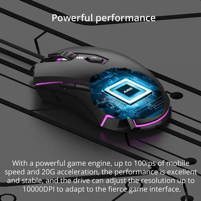 Alt view image 4 of 7 - RGB Gaming Mouse, 3000 DPI 6 Programmable Buttons,  7 Keys Ergonomic RGB Backlight, Ergonomic Computer Mouse for Office Games and Daily Use, Black