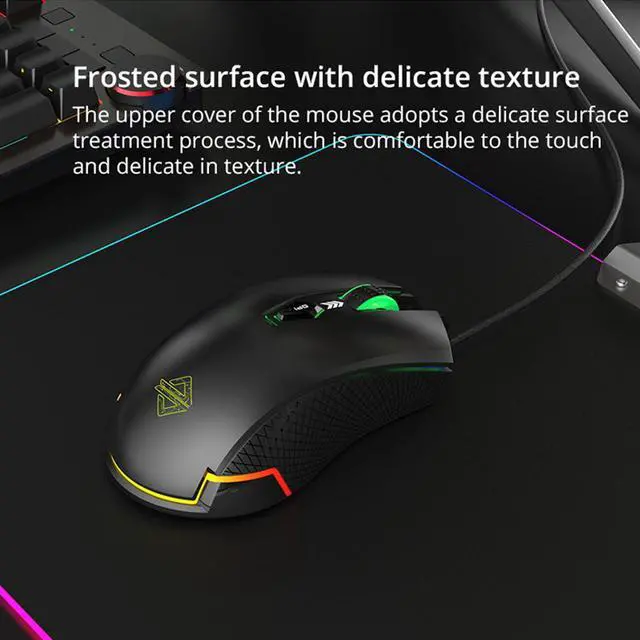 Alt view image 3 of 7 - RGB Gaming Mouse, 3000 DPI 6 Programmable Buttons,  7 Keys Ergonomic RGB Backlight, Ergonomic Computer Mouse for Office Games and Daily Use, Black