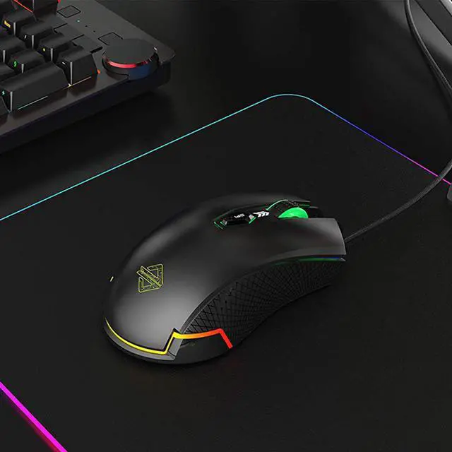 Alt view image 6 of 7 - RGB Gaming Mouse, 3000 DPI 6 Programmable Buttons,  7 Keys Ergonomic RGB Backlight, Ergonomic Computer Mouse for Office Games and Daily Use, Black