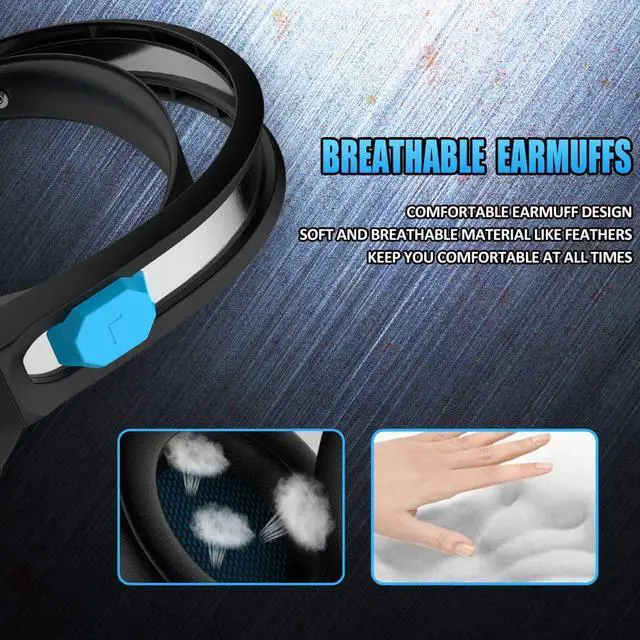 Alt view image 6 of 7 - Gaming Headset with Microphone, 7.1 Stereo Surround Sound Wired Over Ear Headphone for Xbox One, PS4, PC, Laptop, Nintendo Switch and other 3.5mm devices, LED Light, Noise Isolation, Steel Frame -Blue