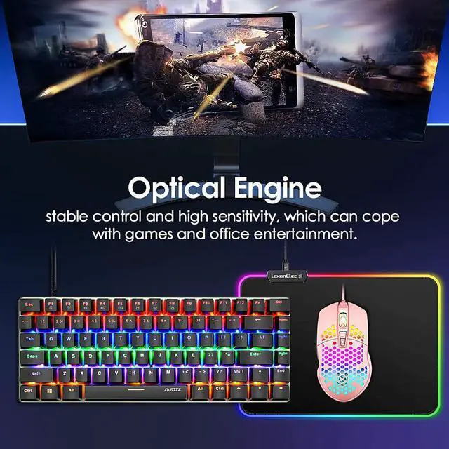 Alt view image 6 of 7 - Ergonomic Lightweight Gaming Mouse Wired Honeycomb Hollow RGB Streamer 4000 DPI Programming Optical Sensor Pixert 3325 78G Gaming Mice for PC X-BOX PS4 Gamer