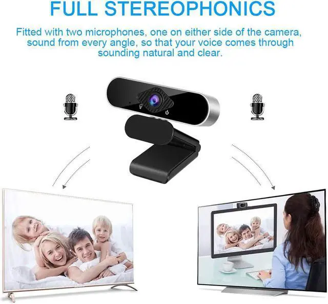 Alt view image 4 of 7 - Full HD 1080p Webcam, Webcam with Microphone PC Streaming Computer Web Cam for Pc Laptop Desktop Rotation Webcam with Microphone Web Camera Highly Compatible