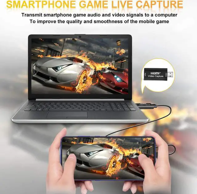 Alt view image 6 of 7 - Audio Video Capture Cards - HDMI to USB 2.0 - High Definition 1080p 30fps - Record Directly to Computer for Gaming, Streaming, Teaching, Video Conference or Live Broadcasting